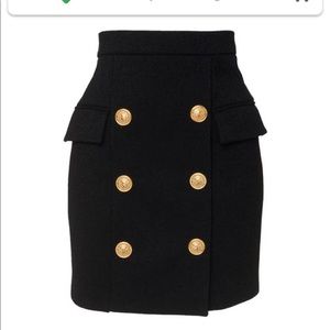 Authentic Balmain Skirt - Black with Gold